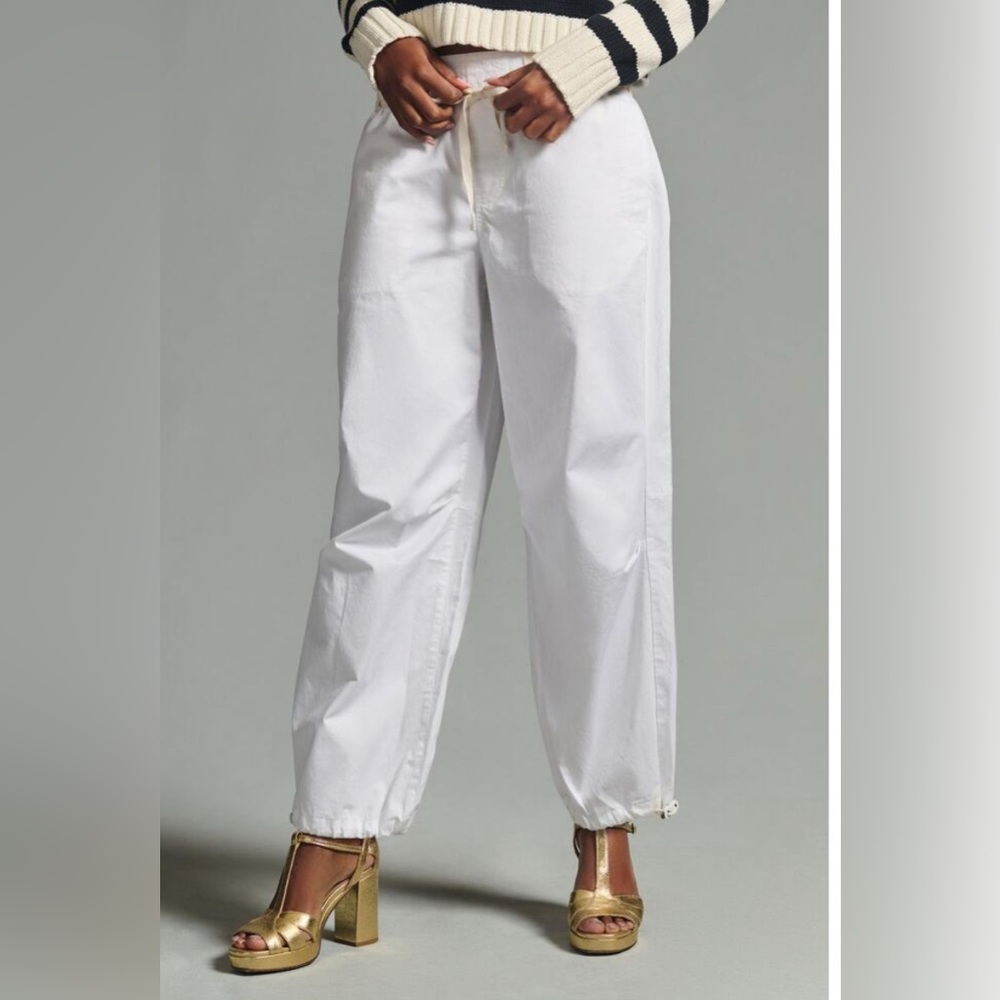 NWT Anthropologie Pilcro Low-Rise White Parachute Pants Size S $138 - Picture 3 of 7